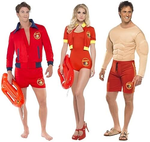 Fancy Dress Shoes Mens Baywatch Beach Costume 1980s Tv Lifeguard Fancy Dress Adult Outfit Mens 